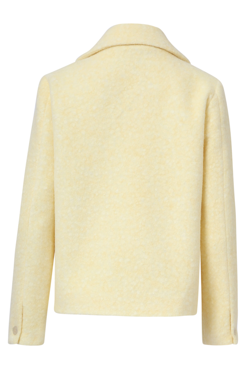 25552 Smashed Lemon Bouclé Jas met Kraag | Light Yellow