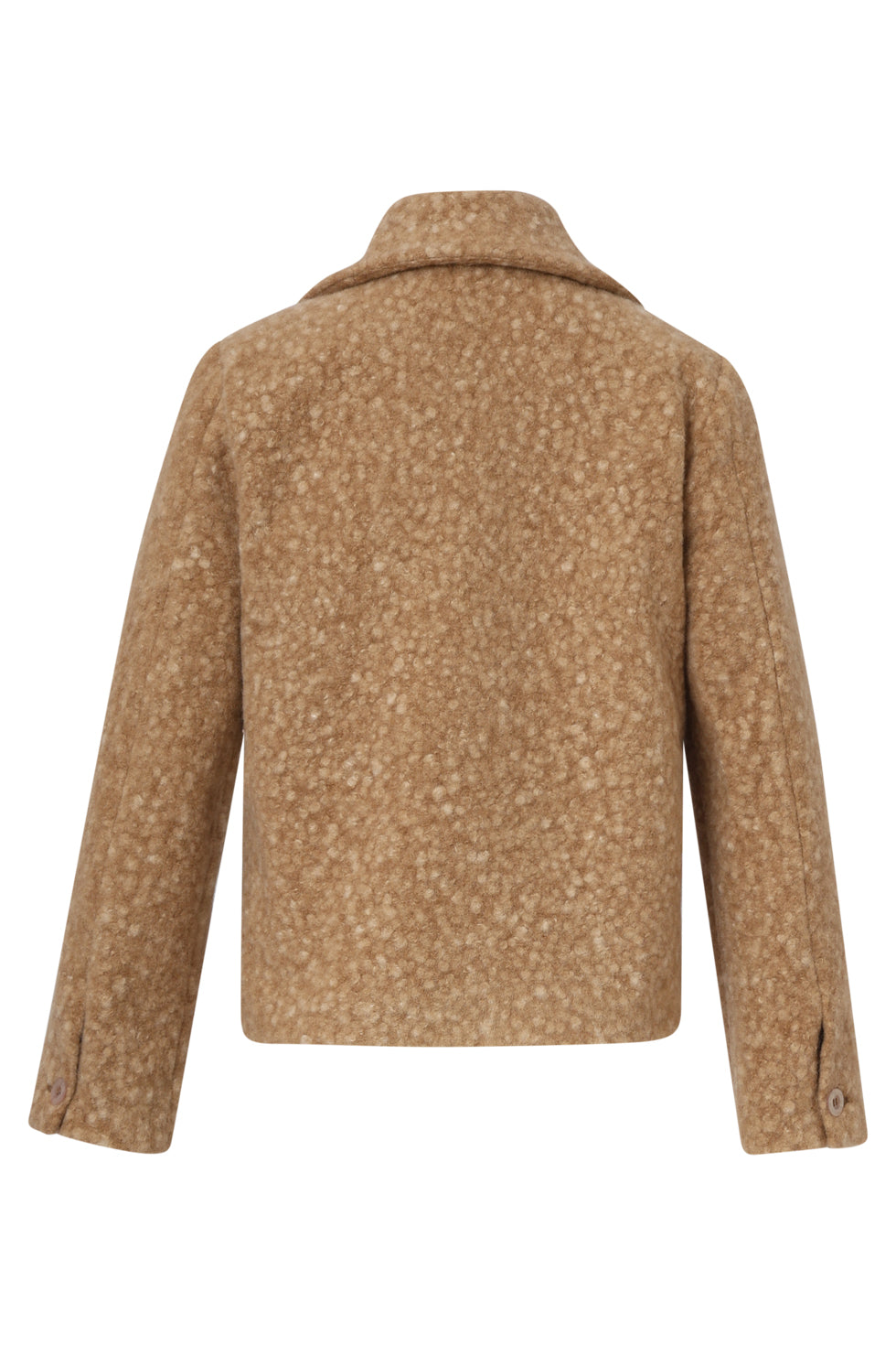 25552 Smashed Lemon Bouclé Jas met Kraag | Camel