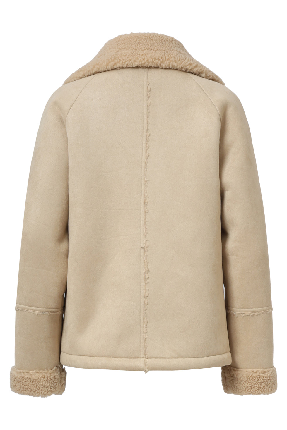 25553 Smashed Lemon Korte Lammy Jas met Reverskraag | Sand