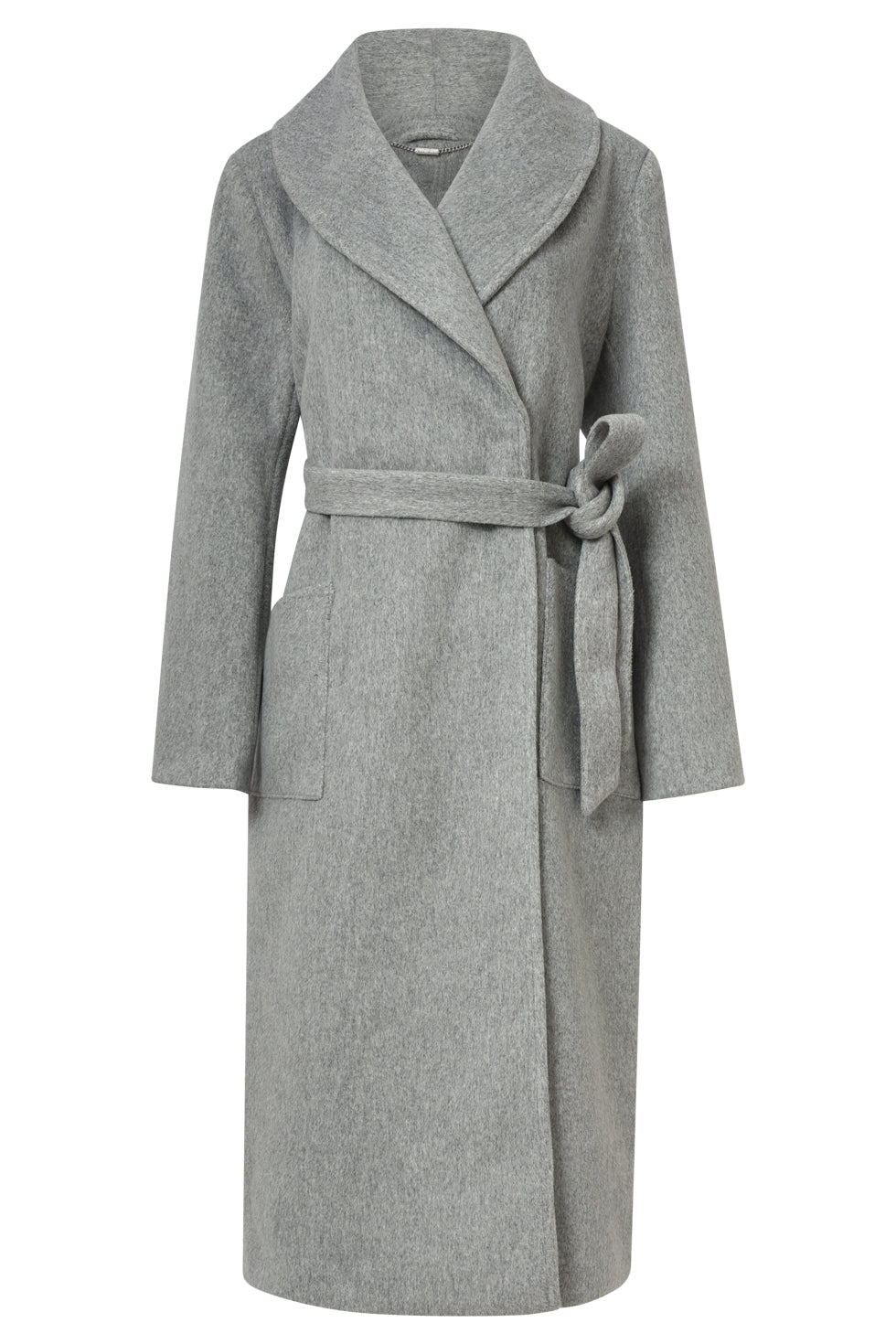 25555 Lange Uni Jas Met Ceintuur | Grey