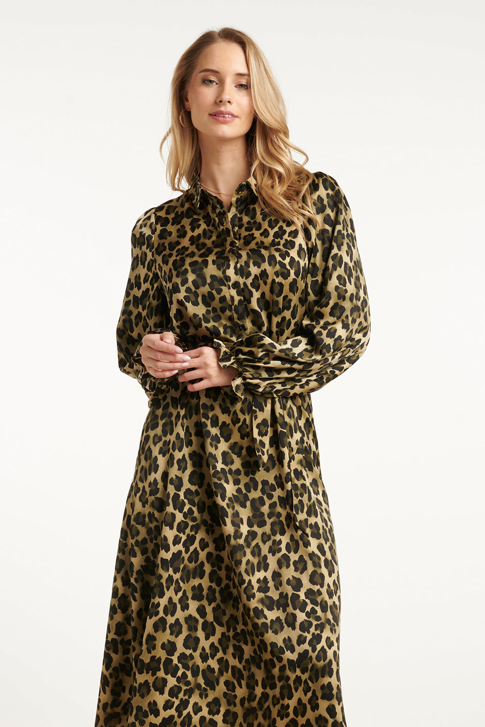 25559 Midi Shirtjurk Met LuipaardprInt in Army En Zwart | Army - Black