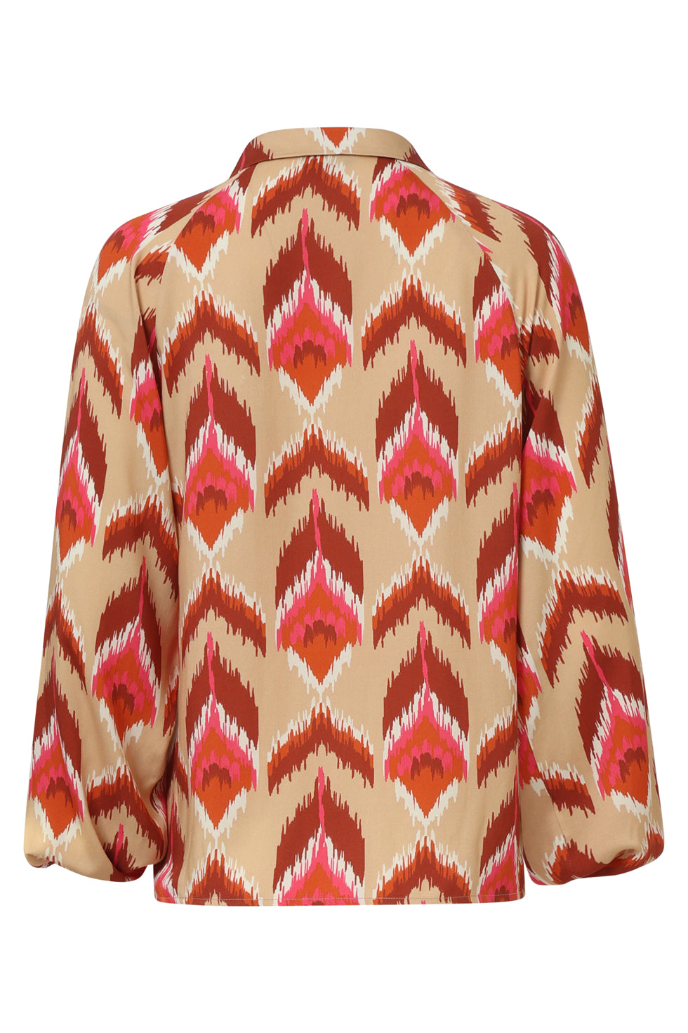 25571 Aztec PrInt Blouse in Warmroze En Camel | Camel - Muticolour
