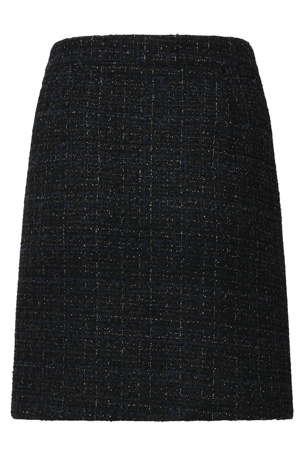 25602 Uitlopende Damesrok Met Ruittextuur In Navy | Navy