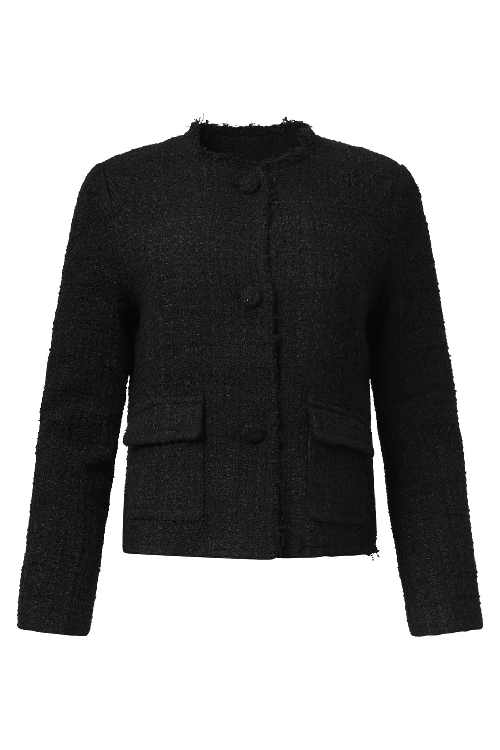 25609 Zwart Tweed Jasje | Black