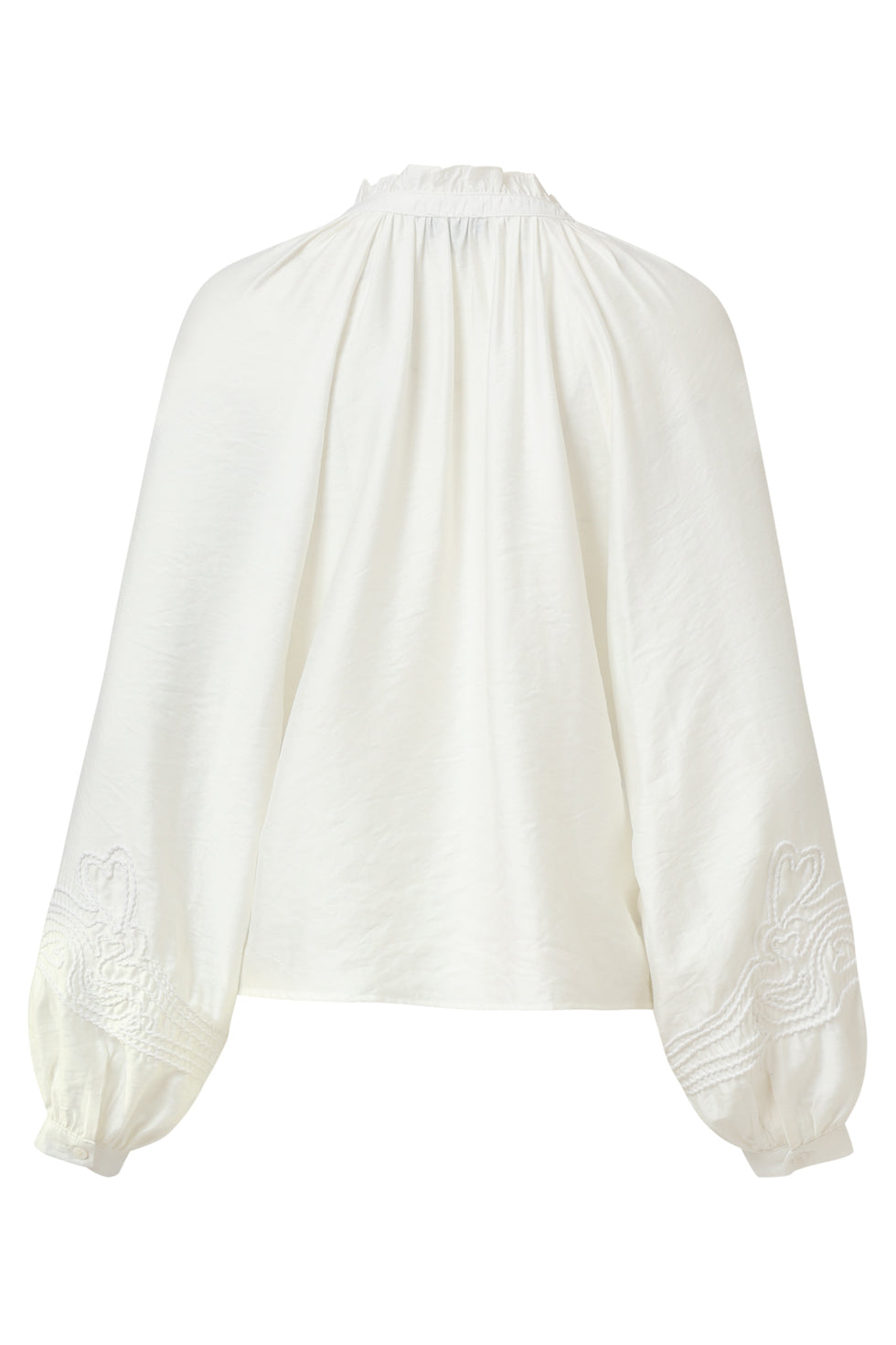 25612 Damestop Met Lange Mouwen Hartborduursel | Off White