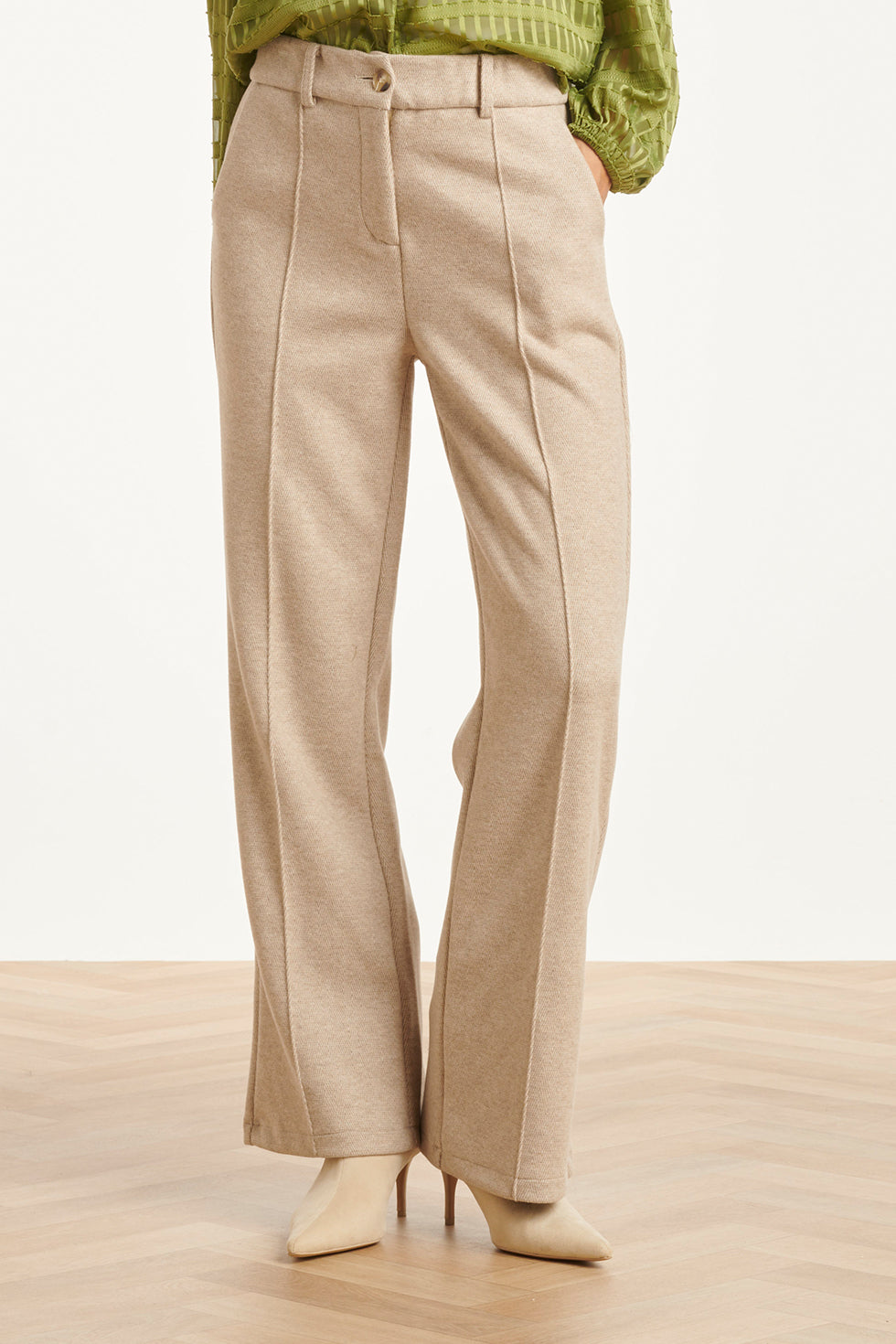 25614 Dameslange Broek Met Losvallende Fit | Sand