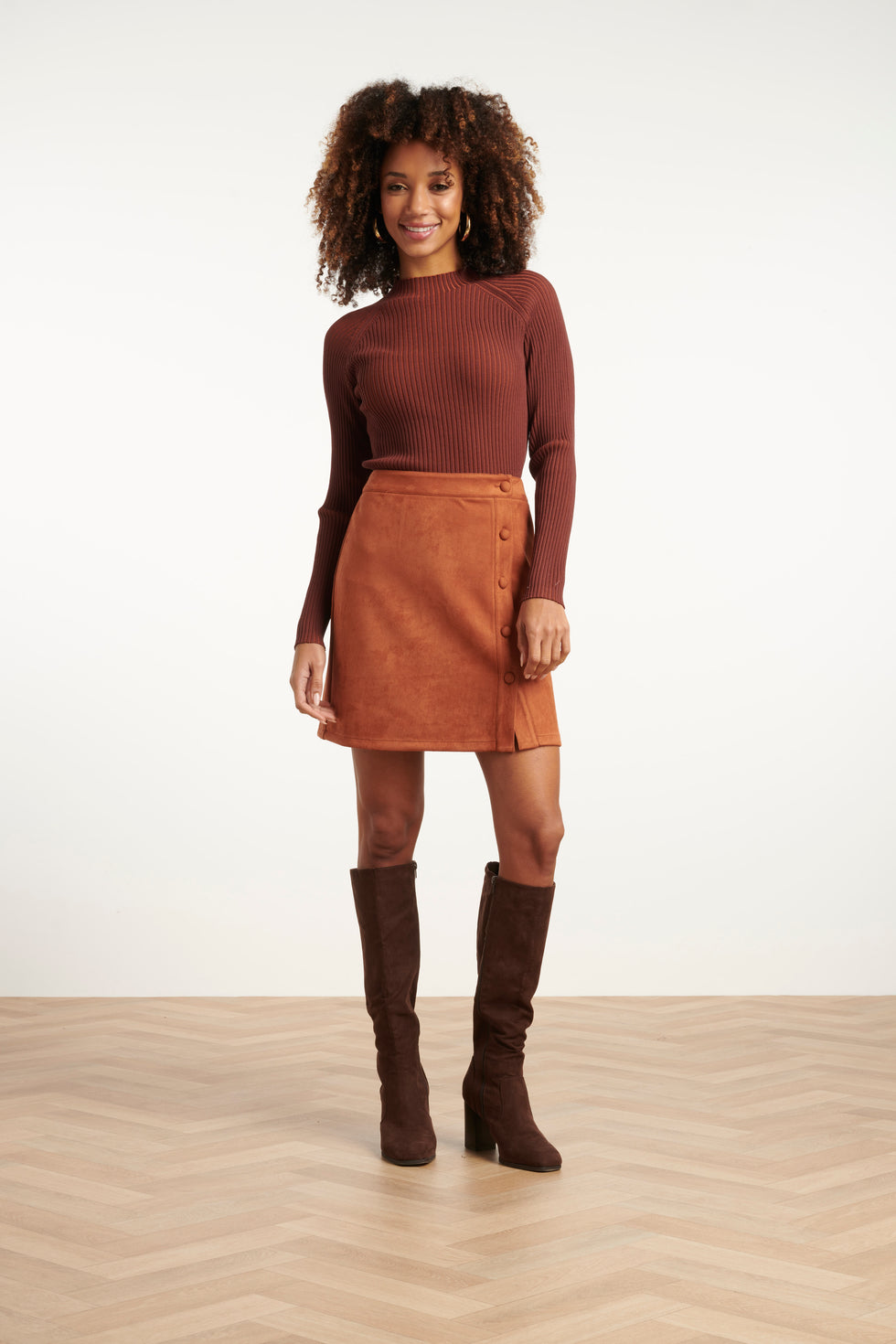 25617 Damessuède Rok | Cognac