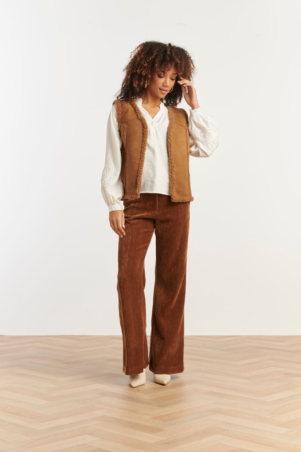 25619 Dameslammy Gilet | Cognac