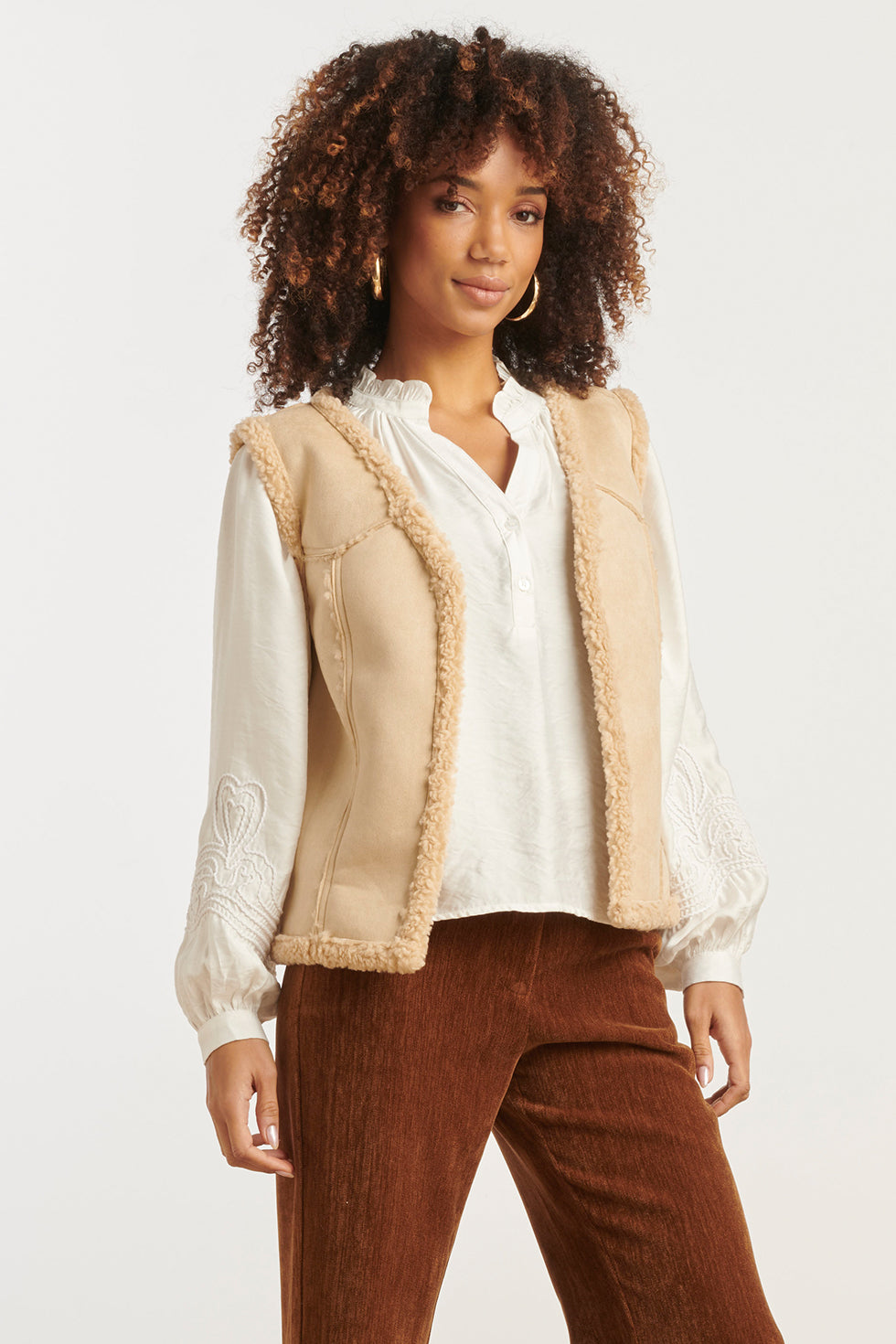 25619 Dameslammy Gilet | Sand