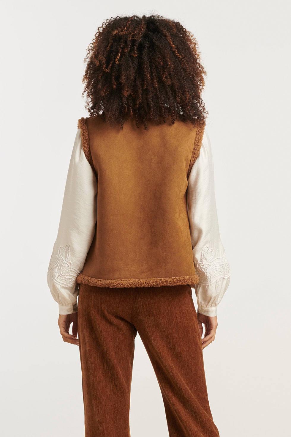 25619 Smashed Lemon Dameslammy Gilet | Cognac