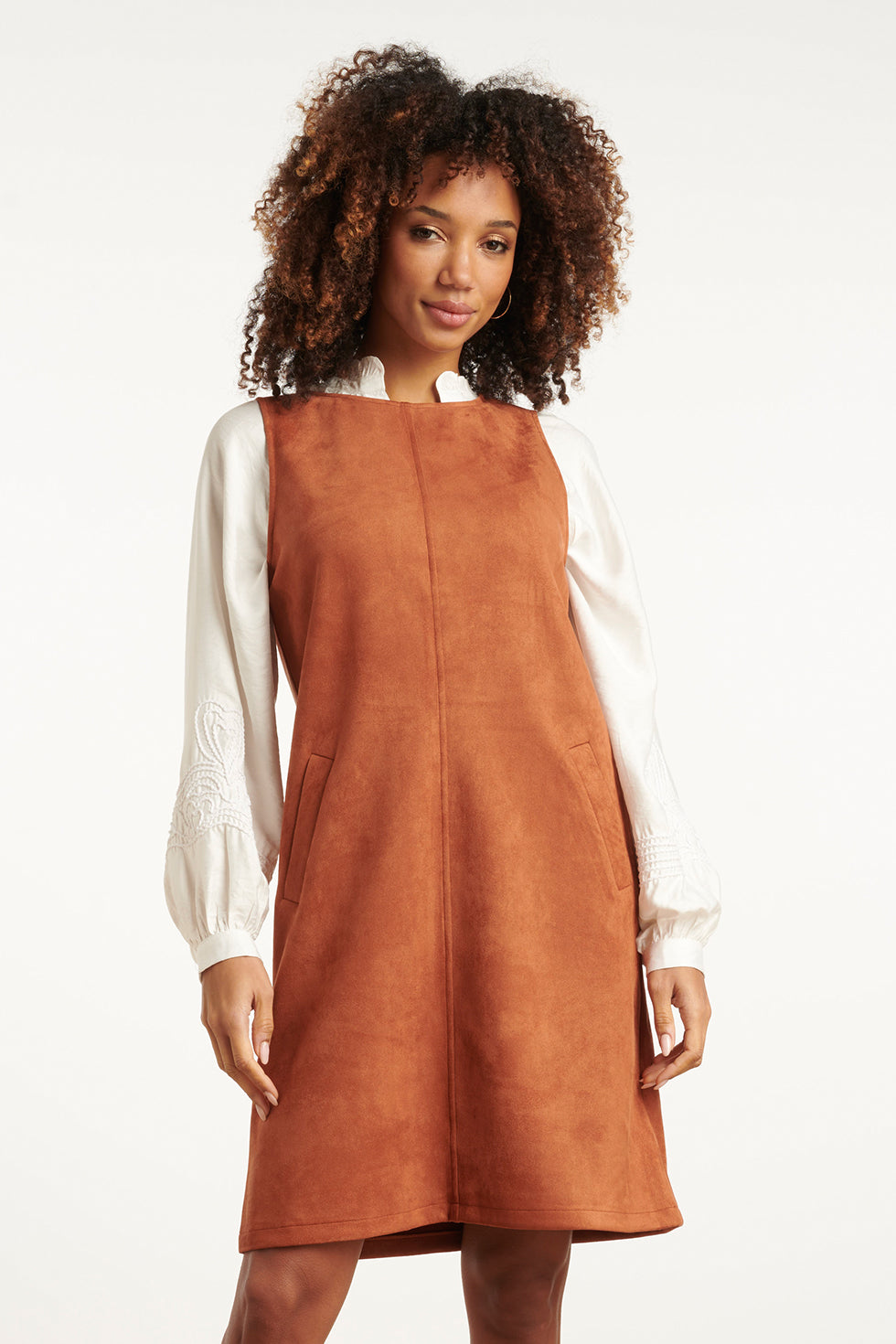 25620 Suèdine Jurk Cognac | Cognac