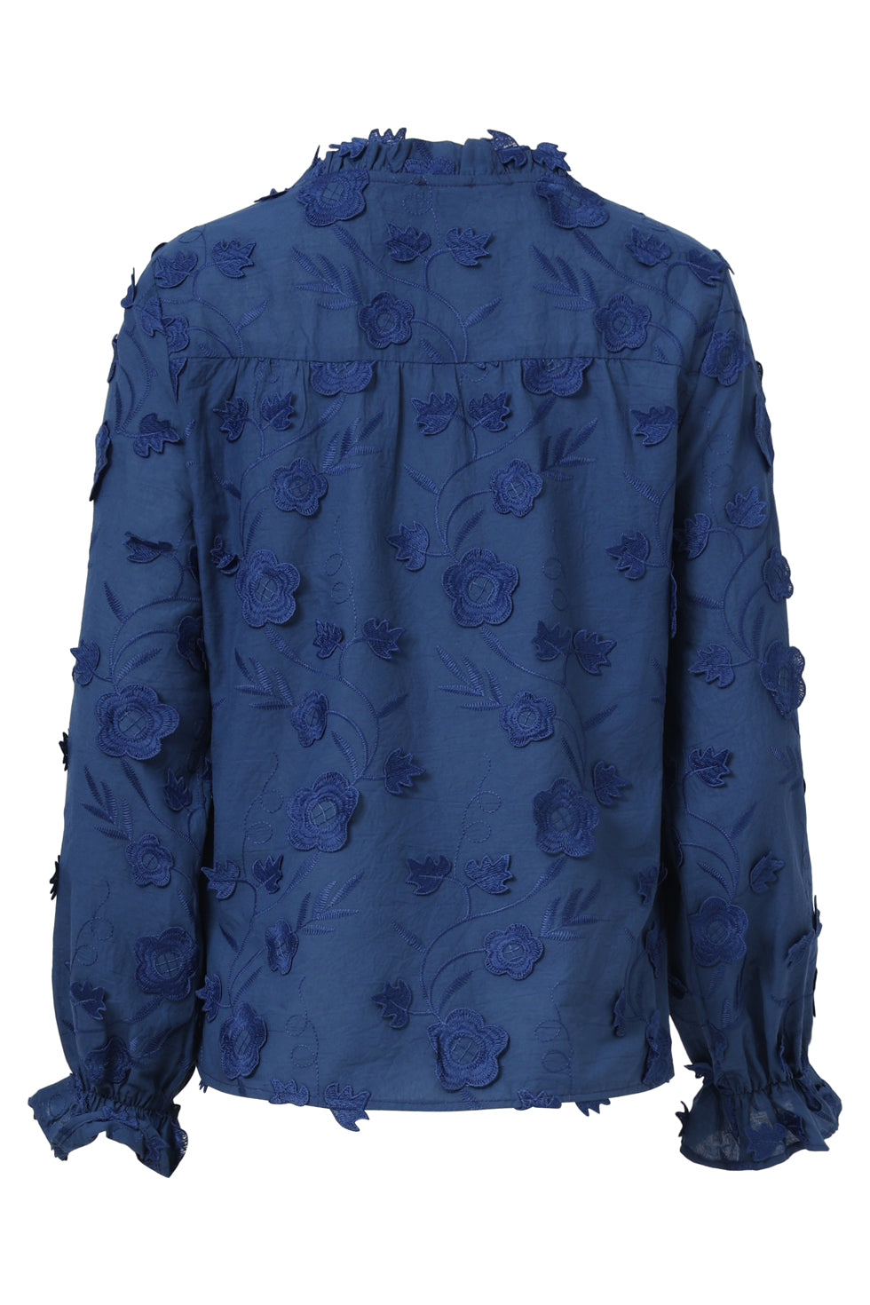 25624 Smashed Lemon Dames3d Bloemenprint Top met V Hals | Navy