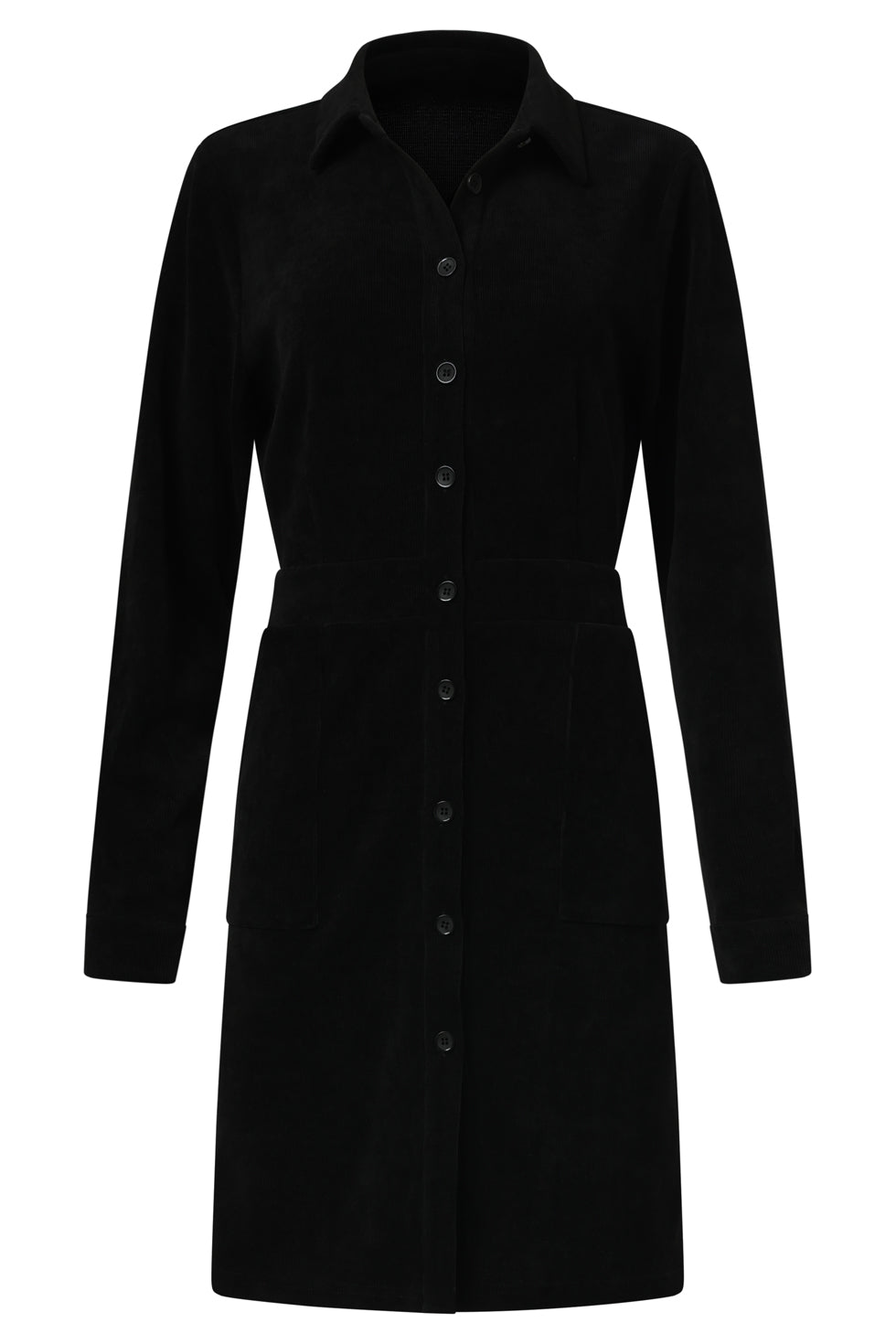 25625 Damescorduroy Overhemdjurk | Black