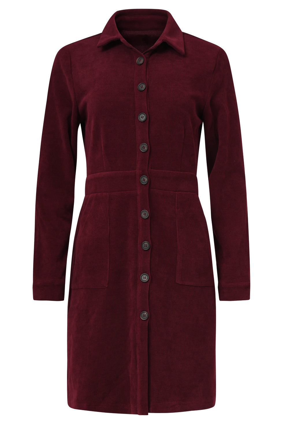 25625 Damescorduroy Overhemdjurk | Bordeaux