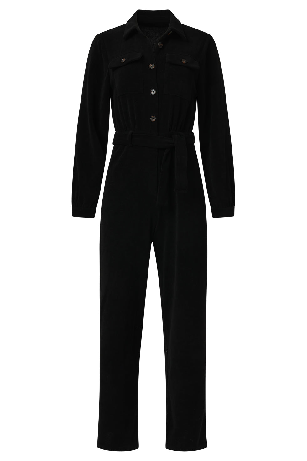 25627 Corduroy Jumpsuit | Black