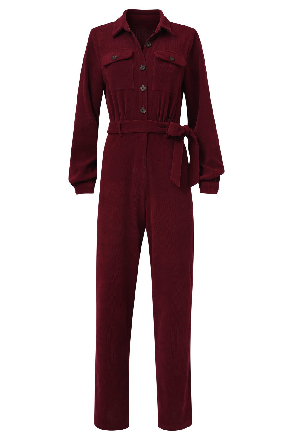 25627 Corduroy Jumpsuit | Bordeaux