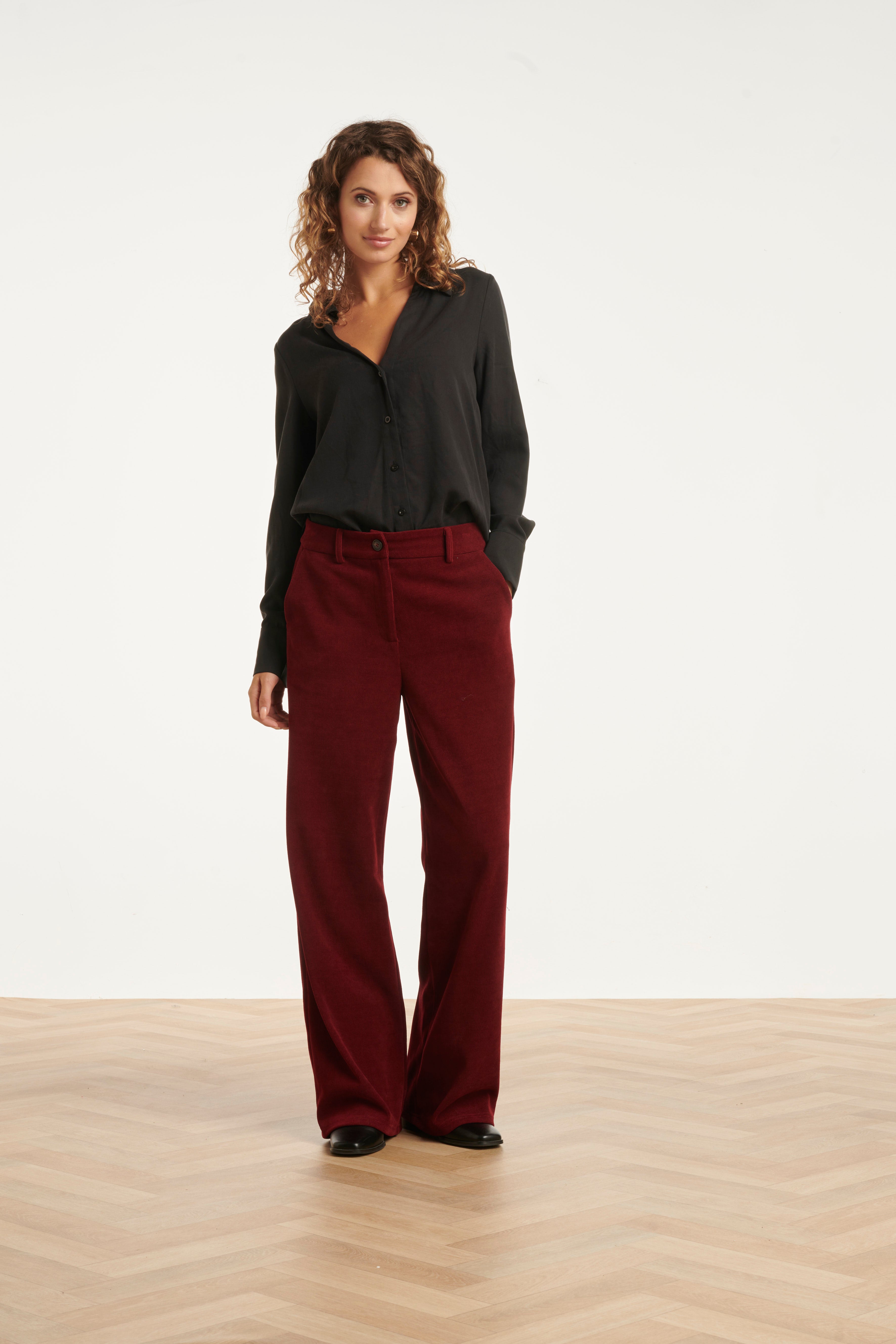 25628 Damescorduroy Broek | Bordeaux