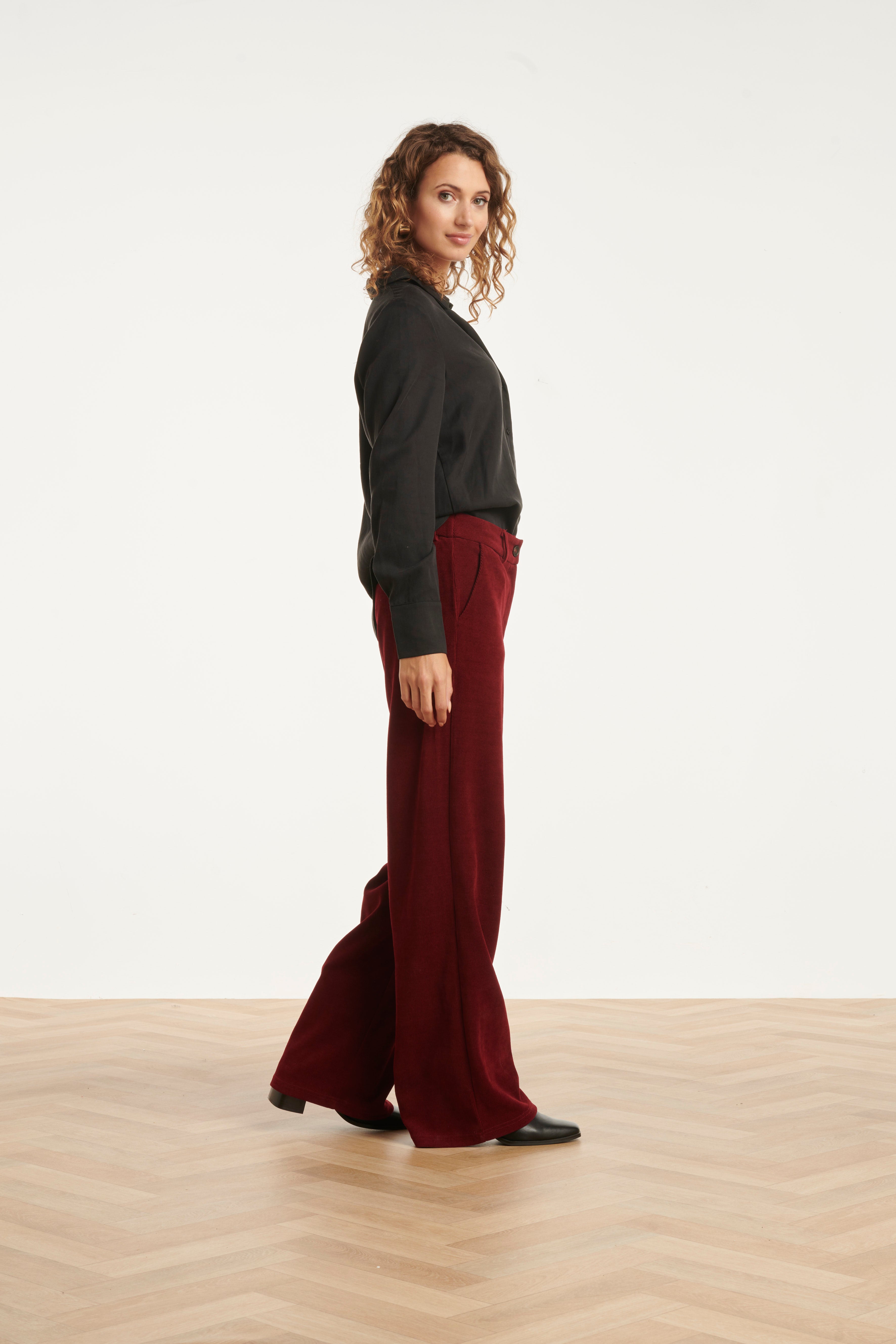 25628 Damescorduroy Broek | Bordeaux