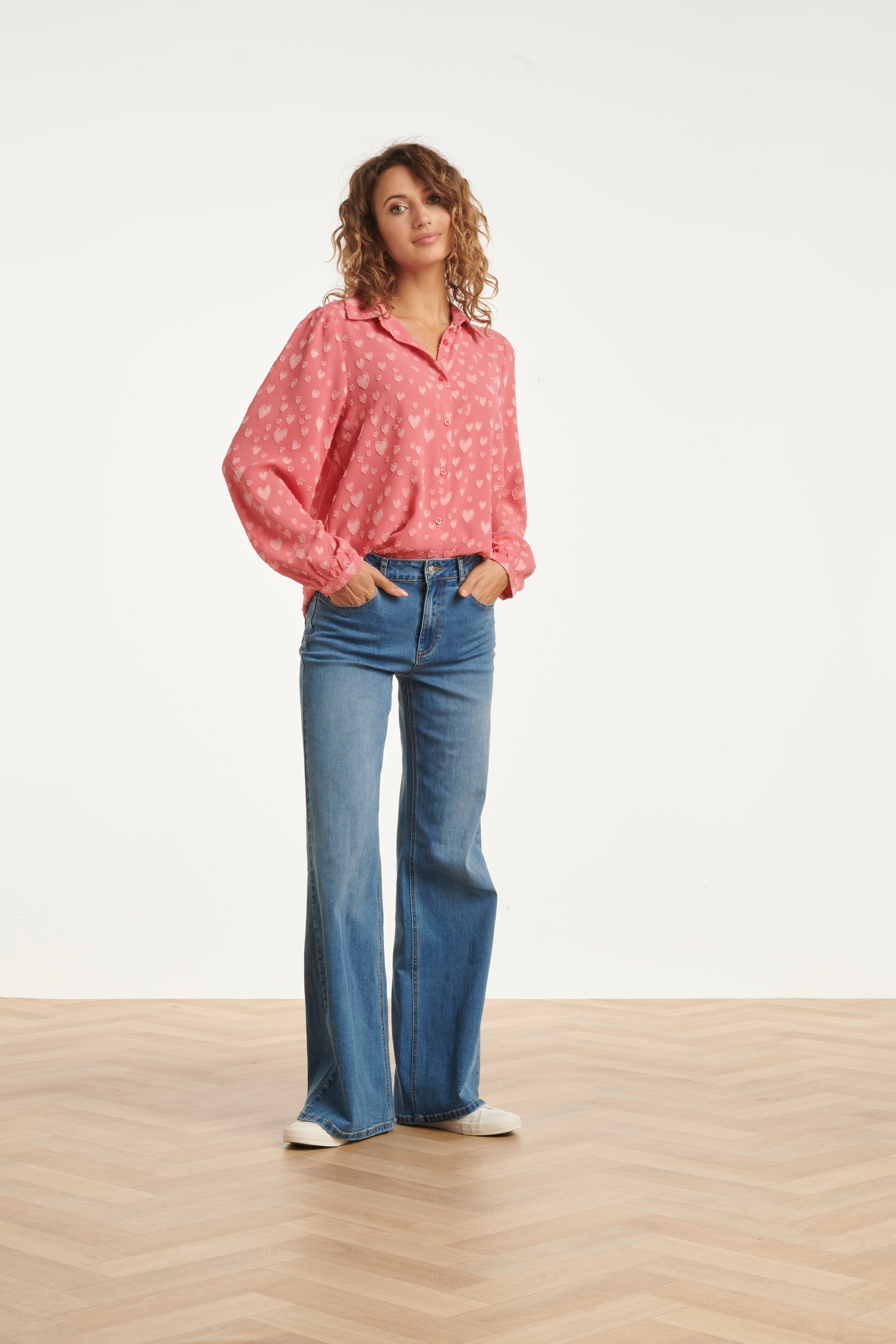 25629 Smashed Lemon Mediumblauwe Flared Jeans | Medium Blue Denim