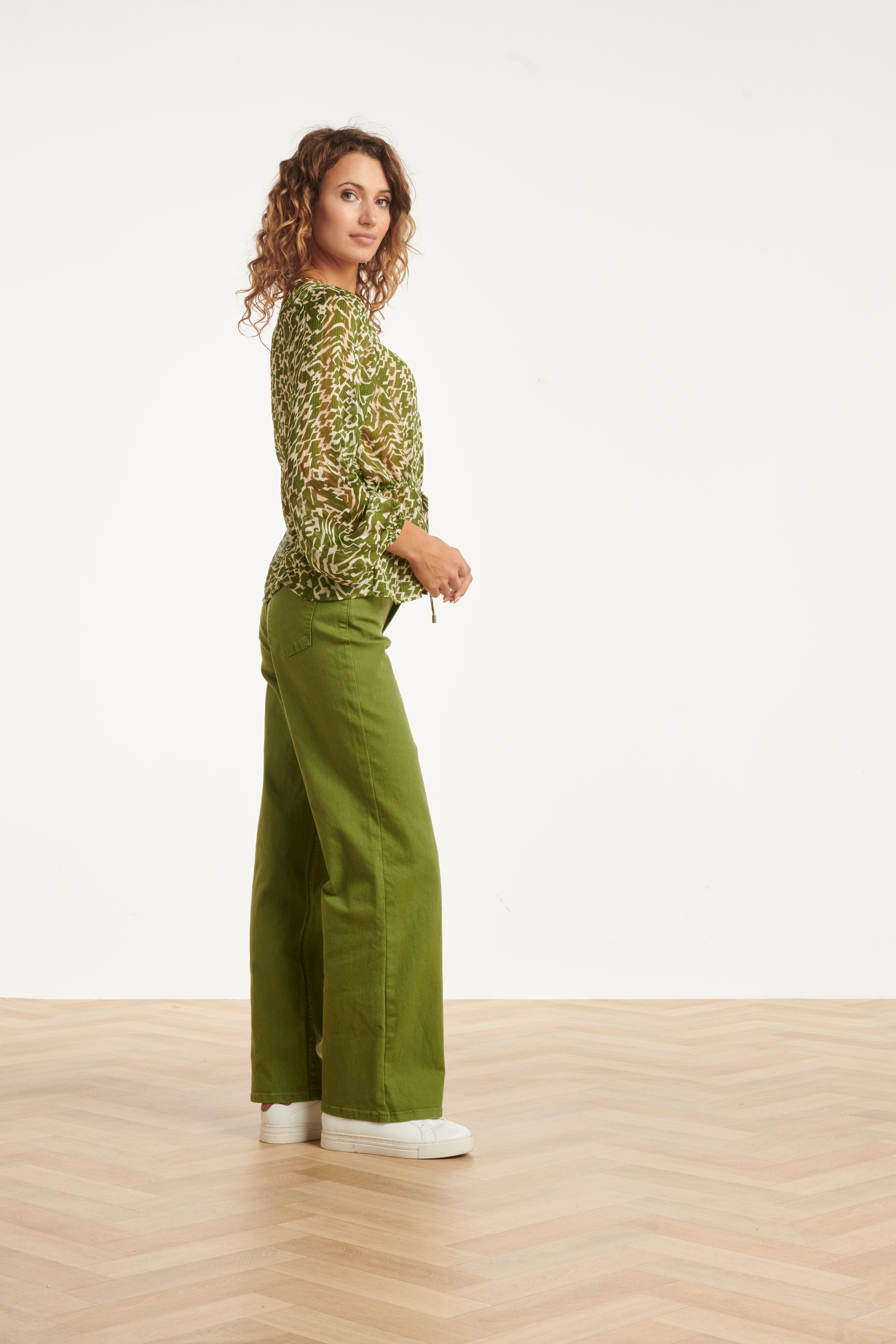 25630 Smashed Lemon Wide Leg Jeans | Army