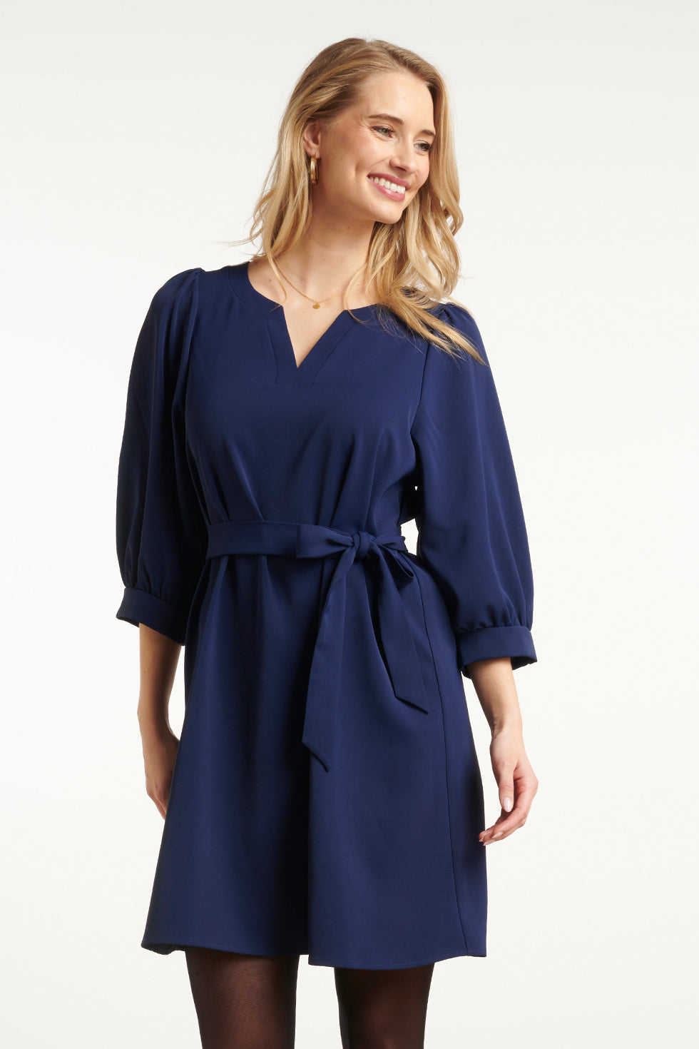 25634 Smashed Lemon Damesmarineblauwe Korte Jurk | Navy