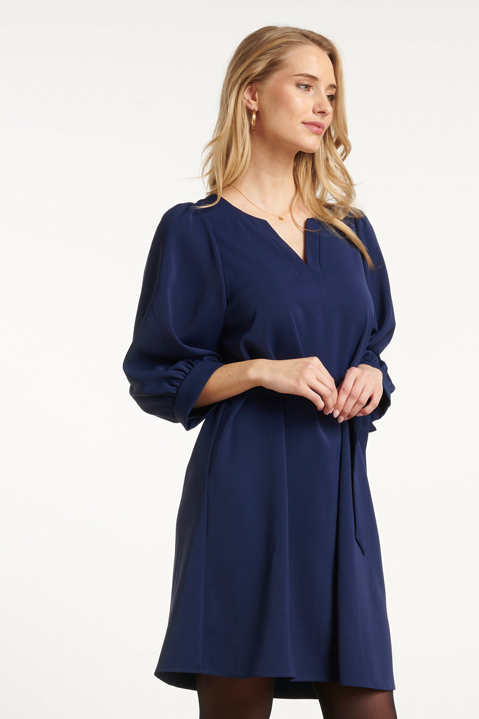 25634 Smashed Lemon Damesmarineblauwe Korte Jurk | Navy