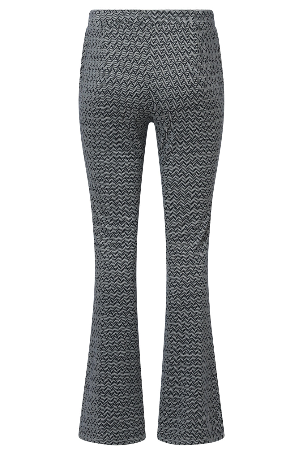 25640 Navy en Witte Geometrische Broek | Black White