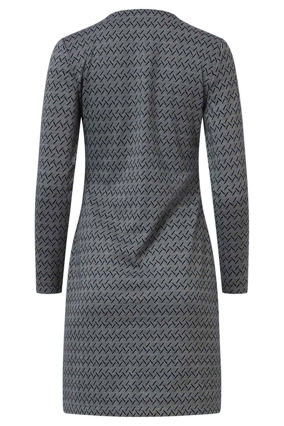 25641 Navy En Witte Geometrische Jurk | Black White