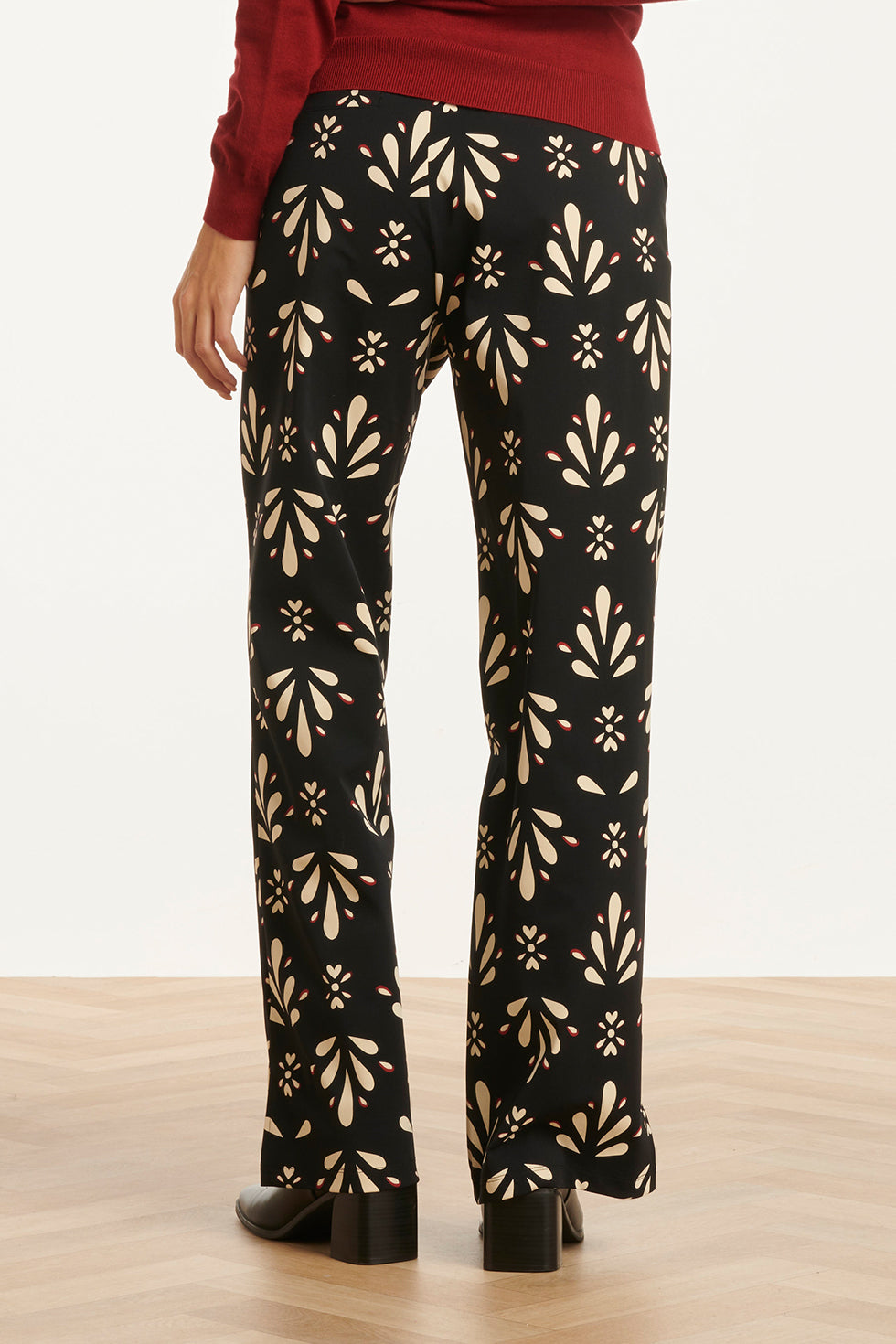 25651 Zwart En Offwhite Travelkwaliteit Broek | Black - Off White