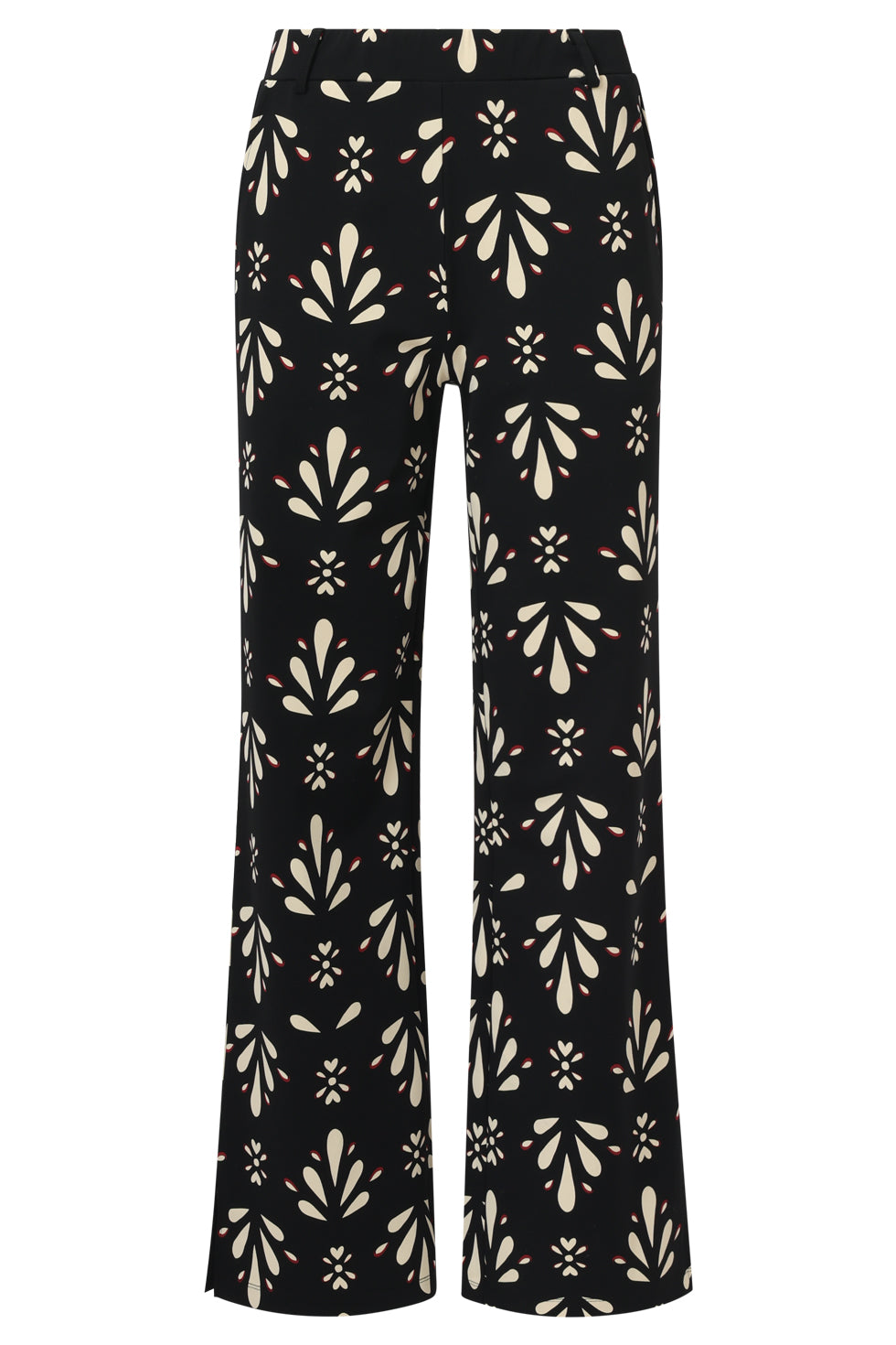25651 Zwart En Offwhite Travelkwaliteit Broek | Black - Off White