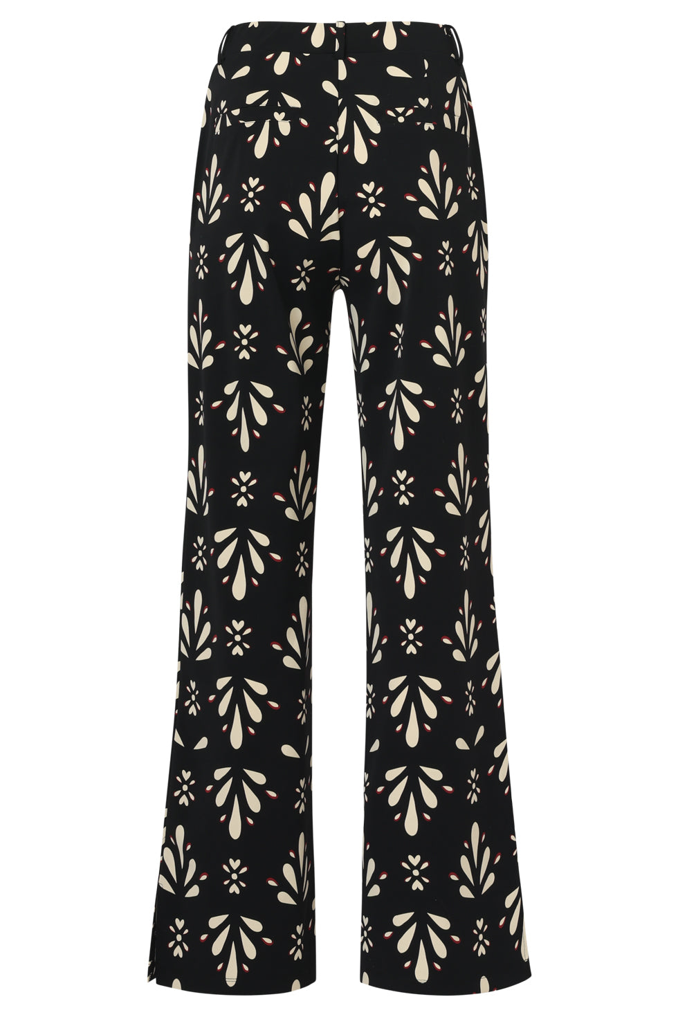 25651 Zwart En Offwhite Travelkwaliteit Broek | Black - Off White