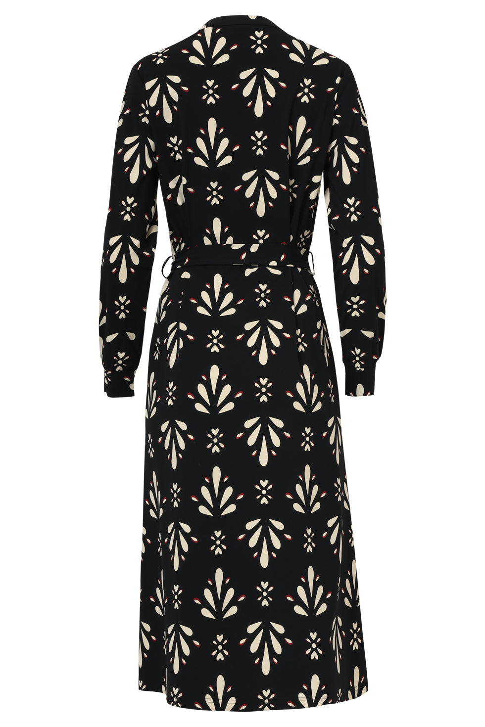 25656 OrnamEntal Geprint Zwart en Wit Travel Jurk | Black - Off White