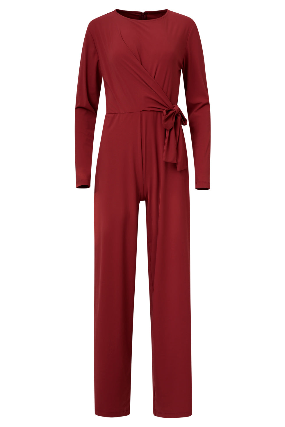 25667 Jumpsuit Met Ronde Hals In Travelkwaliteit | Bordeaux