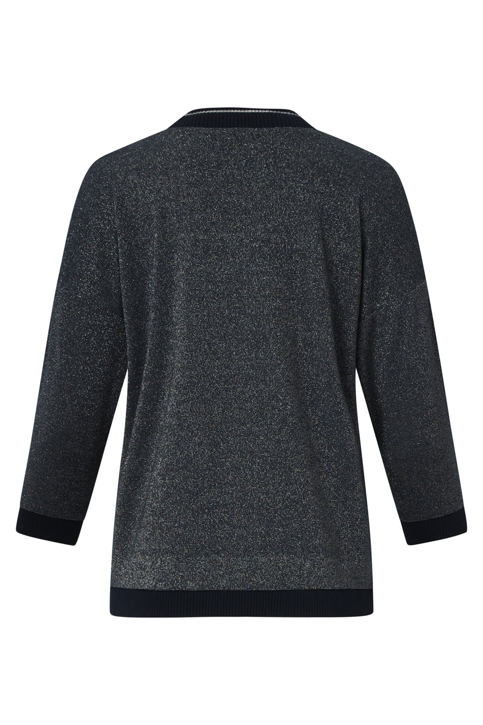 25670 Damesmet Lurex Losvallende Top | Navy