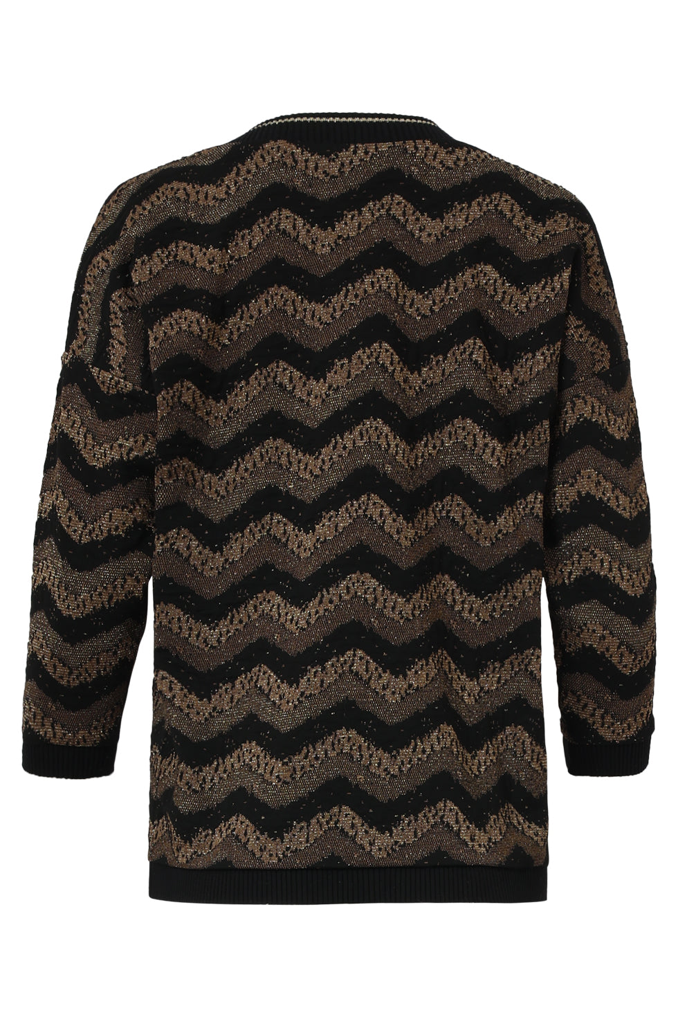 25674 Zig-Zag Top Met Zwart En Goud Lurex | Black - Gold