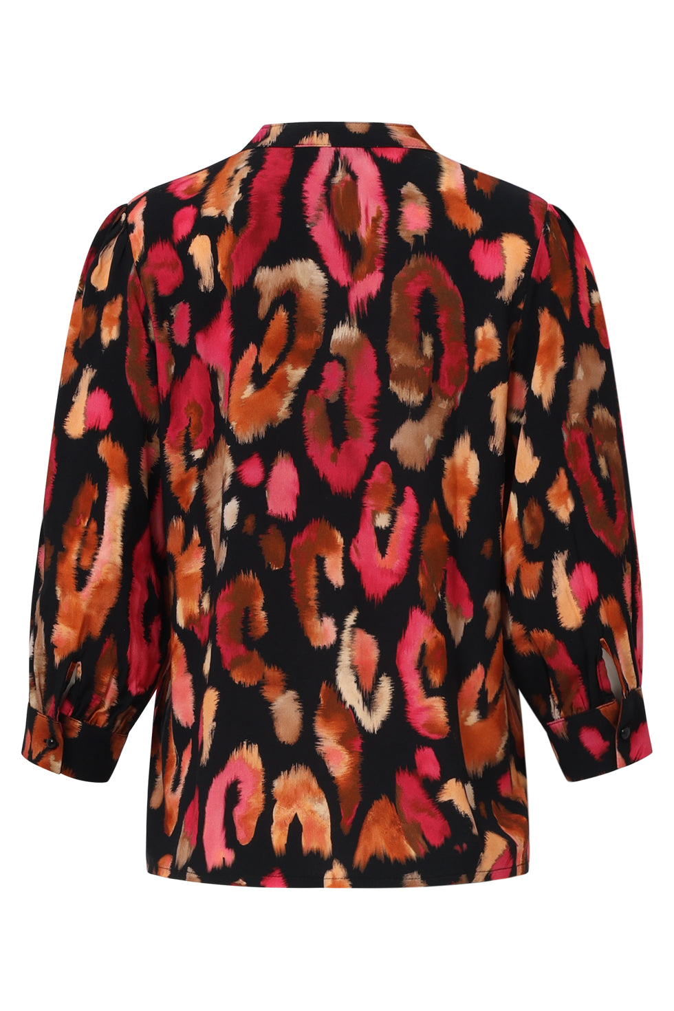 25676 Roze En Zwart Dierenprint Top | Black - Muticolour