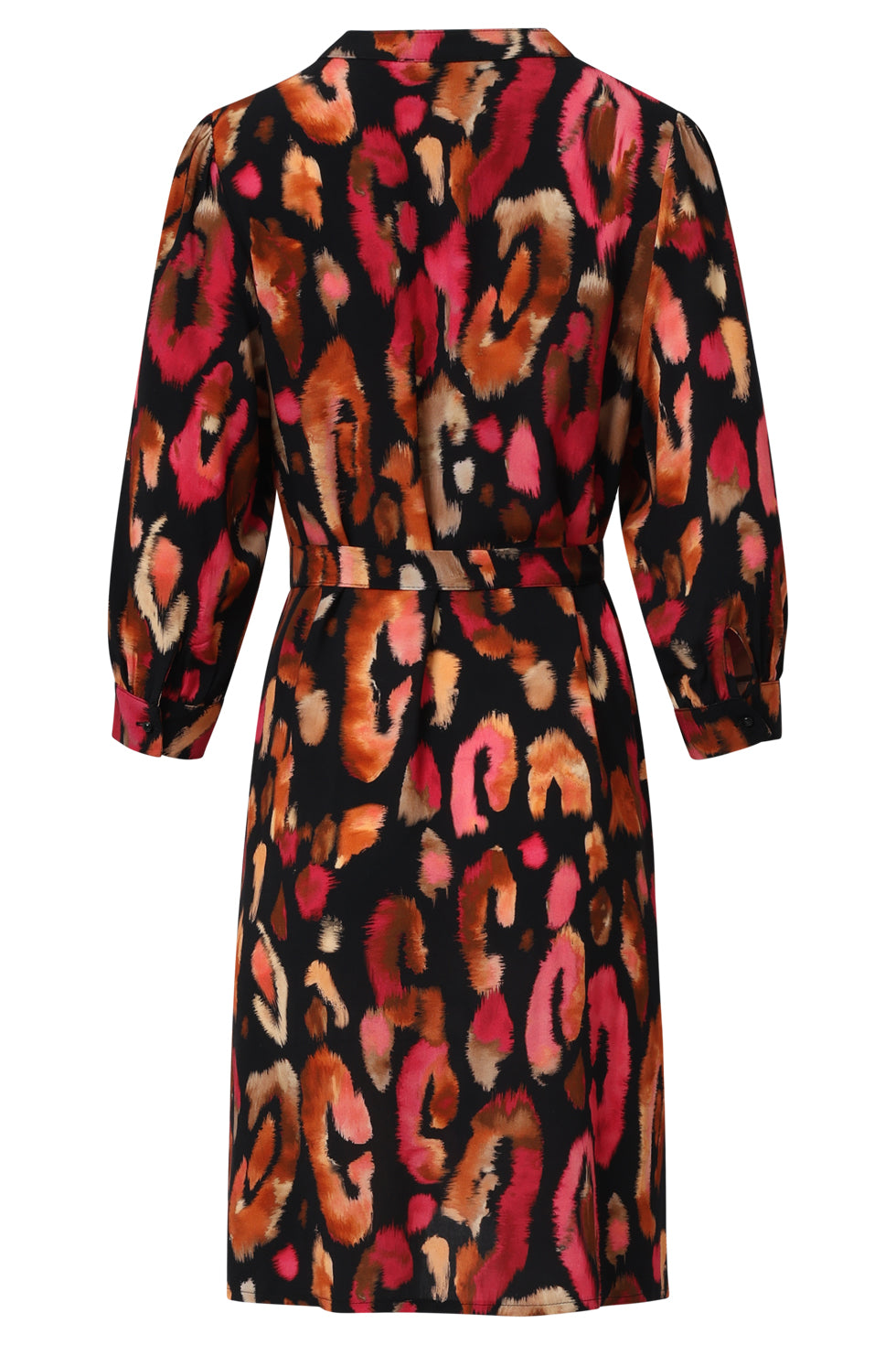 25677 Roze en Zwart Dierenprint Jurk | Black - Muticolour