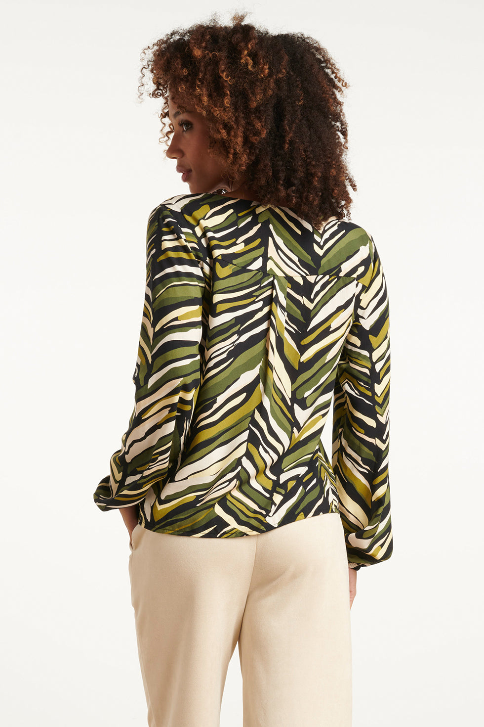 25681 Zig-Zag Top in Army groen tinten | Army - Muticolour