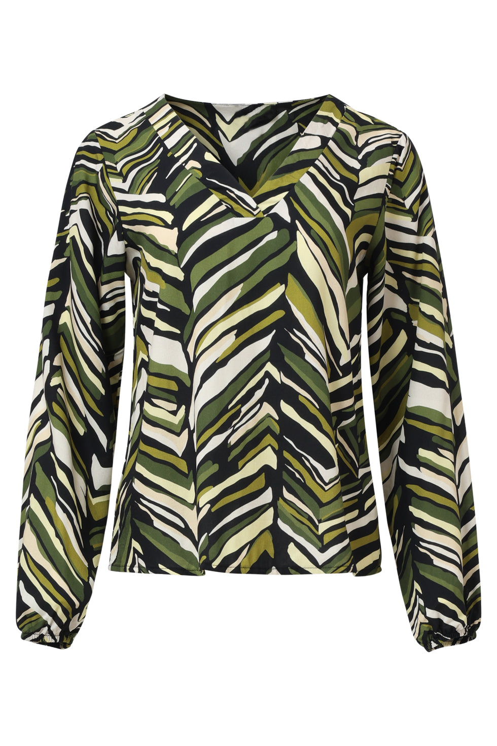 25681 Zig-Zag Top in Army groen tinten | Army - Muticolour