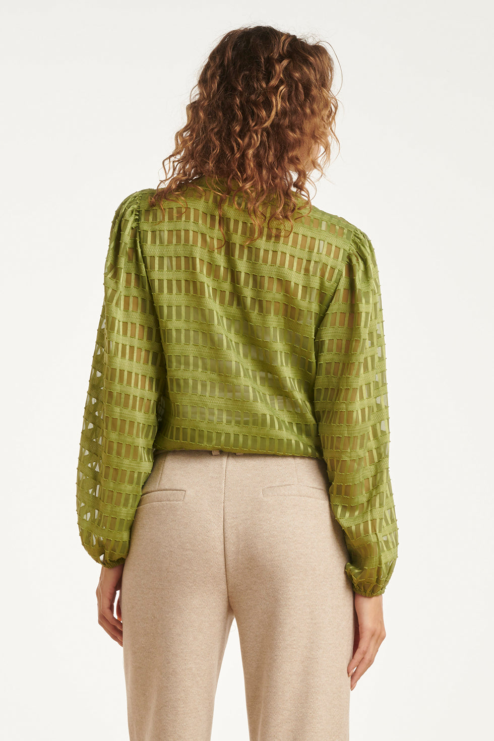 25697 Damesblouse Met Structuur | Army