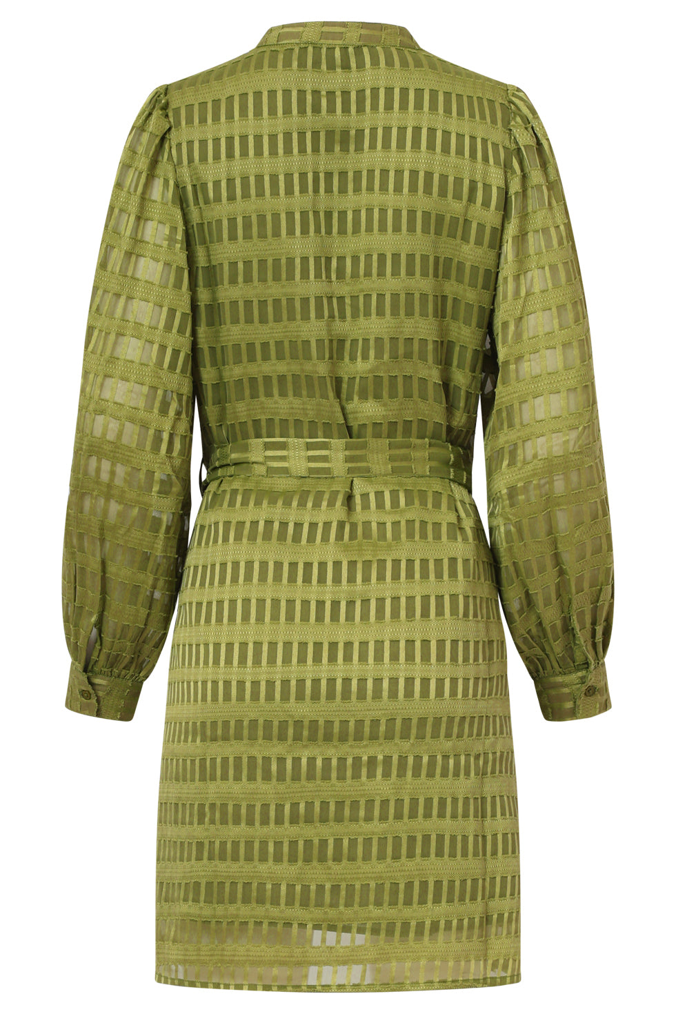 25698 Dameskorte Jurk Met Structuur | Army