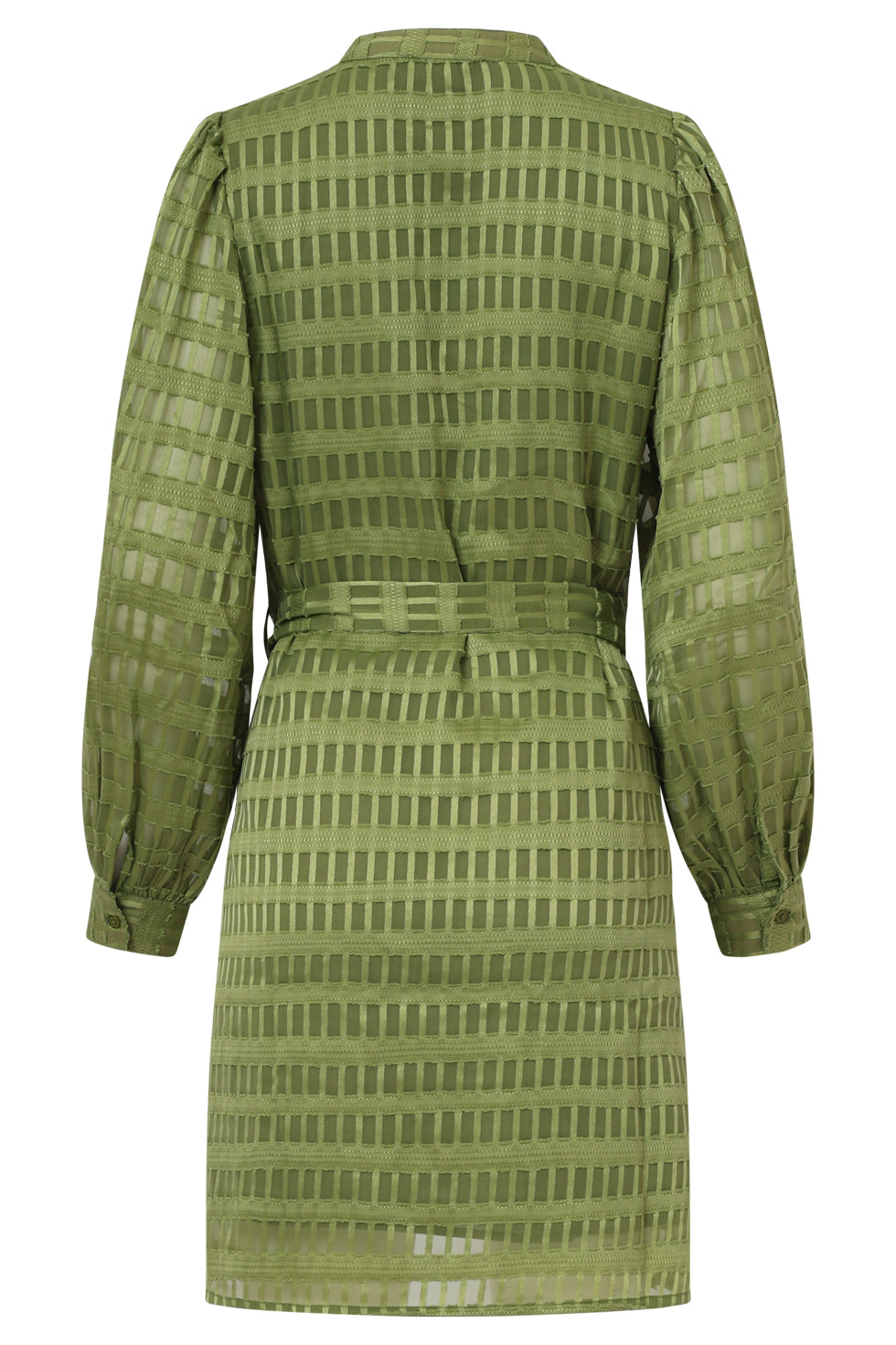 25698 Smashed Lemon Dameskorte Jurk met Structuur | Army