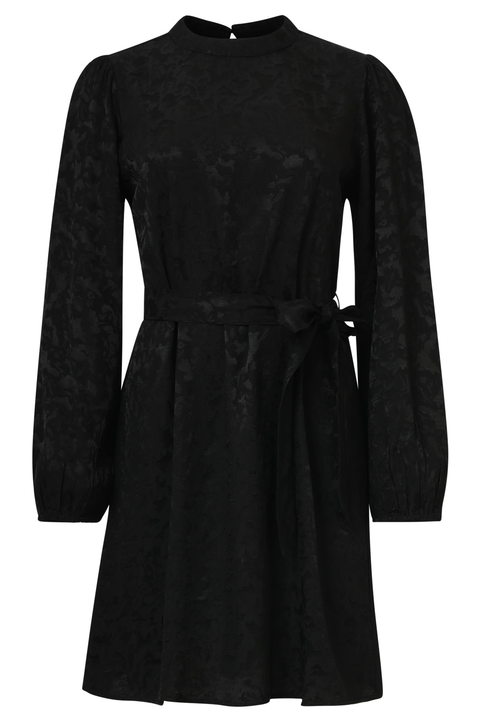 25709 Zwarte Jacquard Jurk | Black