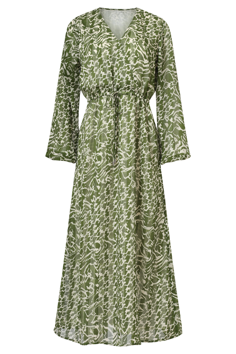 25711 Abstracte Jurk In Army En Sand | Army - Sand