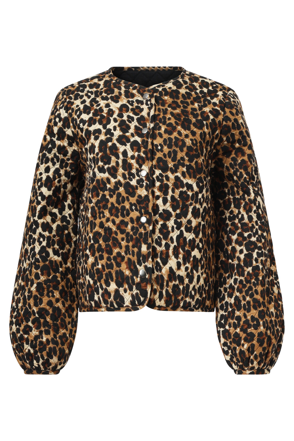 25727 Kort Zwart en Bruin Cheetah print Damesjack | Black - Brown
