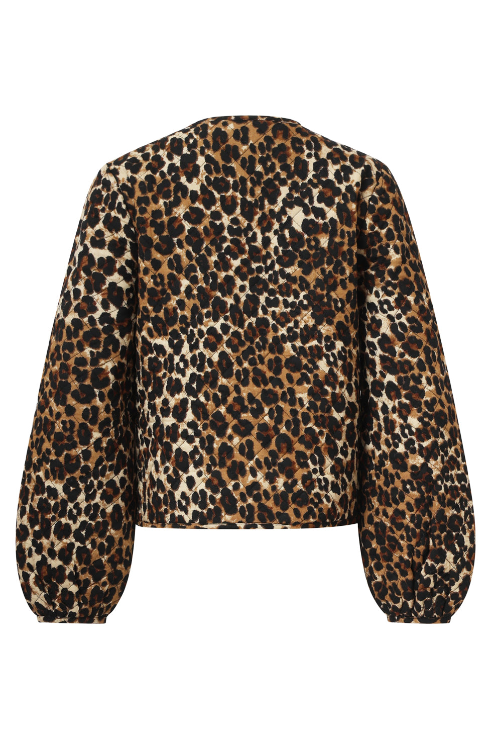 25727 Kort Zwart en Bruin Cheetah print Damesjack | Black - Brown