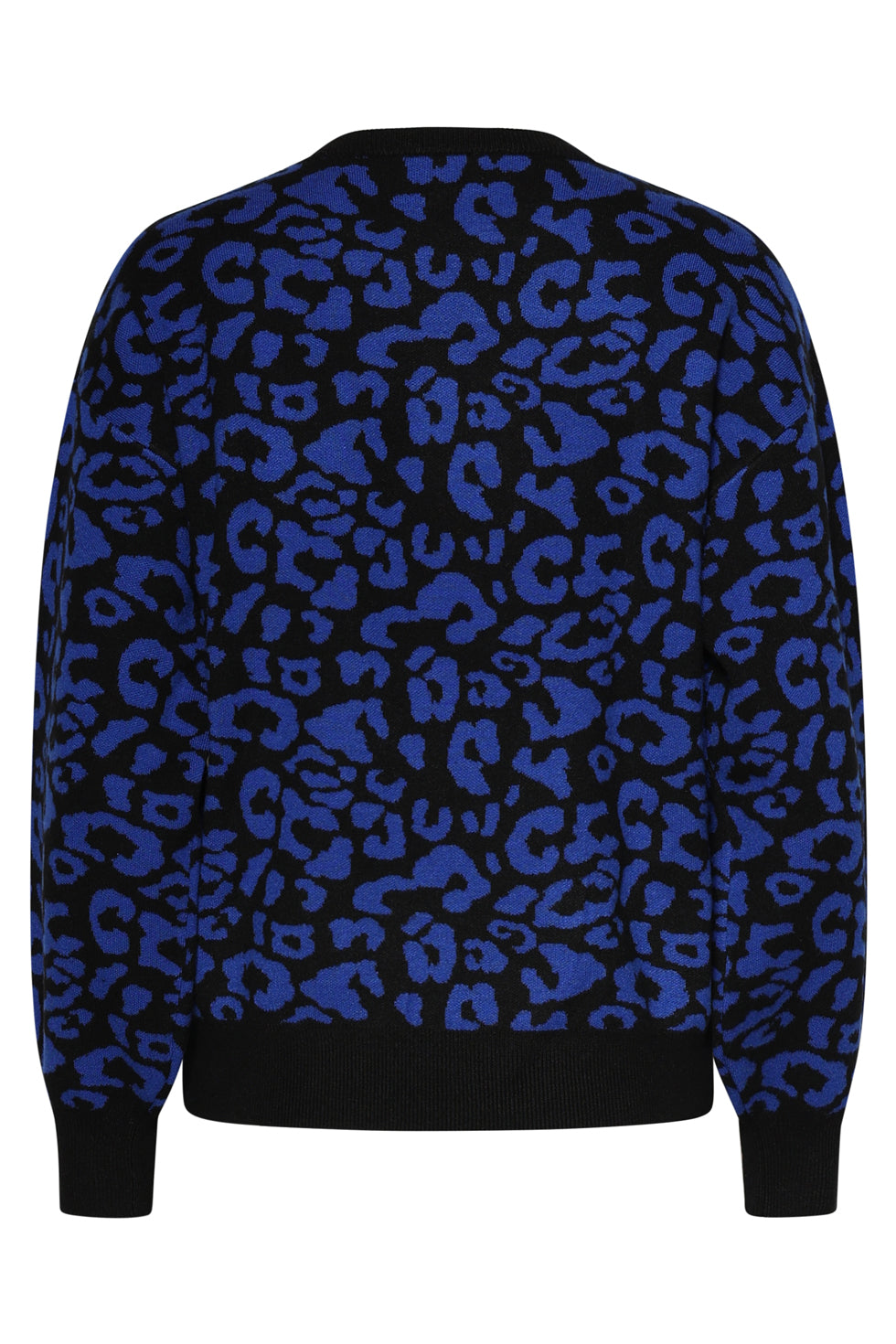 25741 – Gebreide Top Met Dierenprint | Black - Cobalt