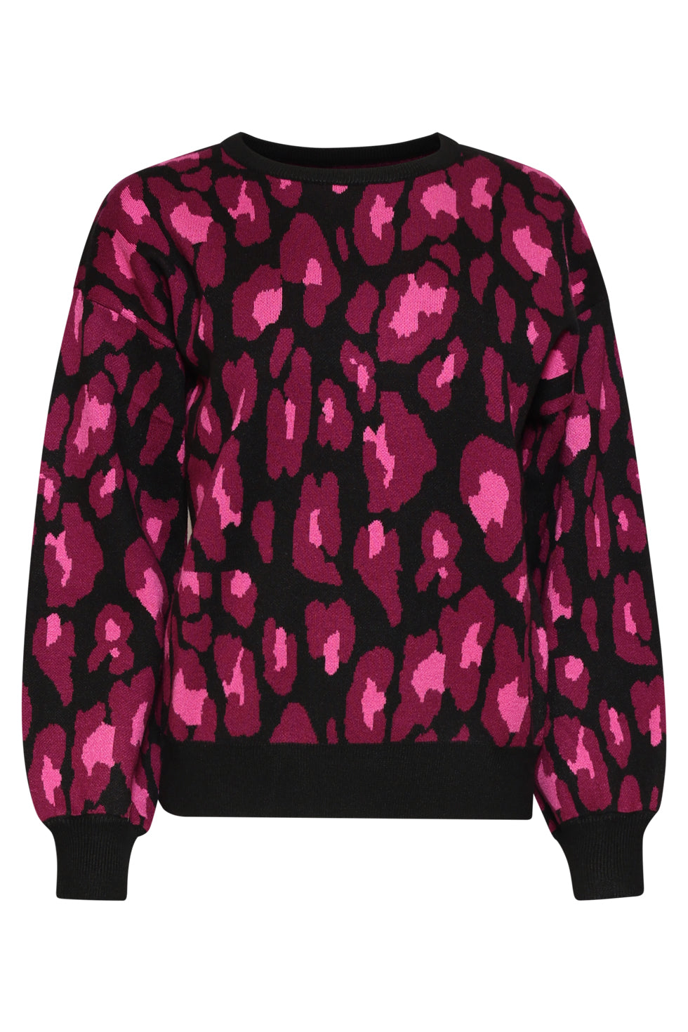 25741 – Smashed Lemon Gebreide top met dierenprint | Black - Muticolour