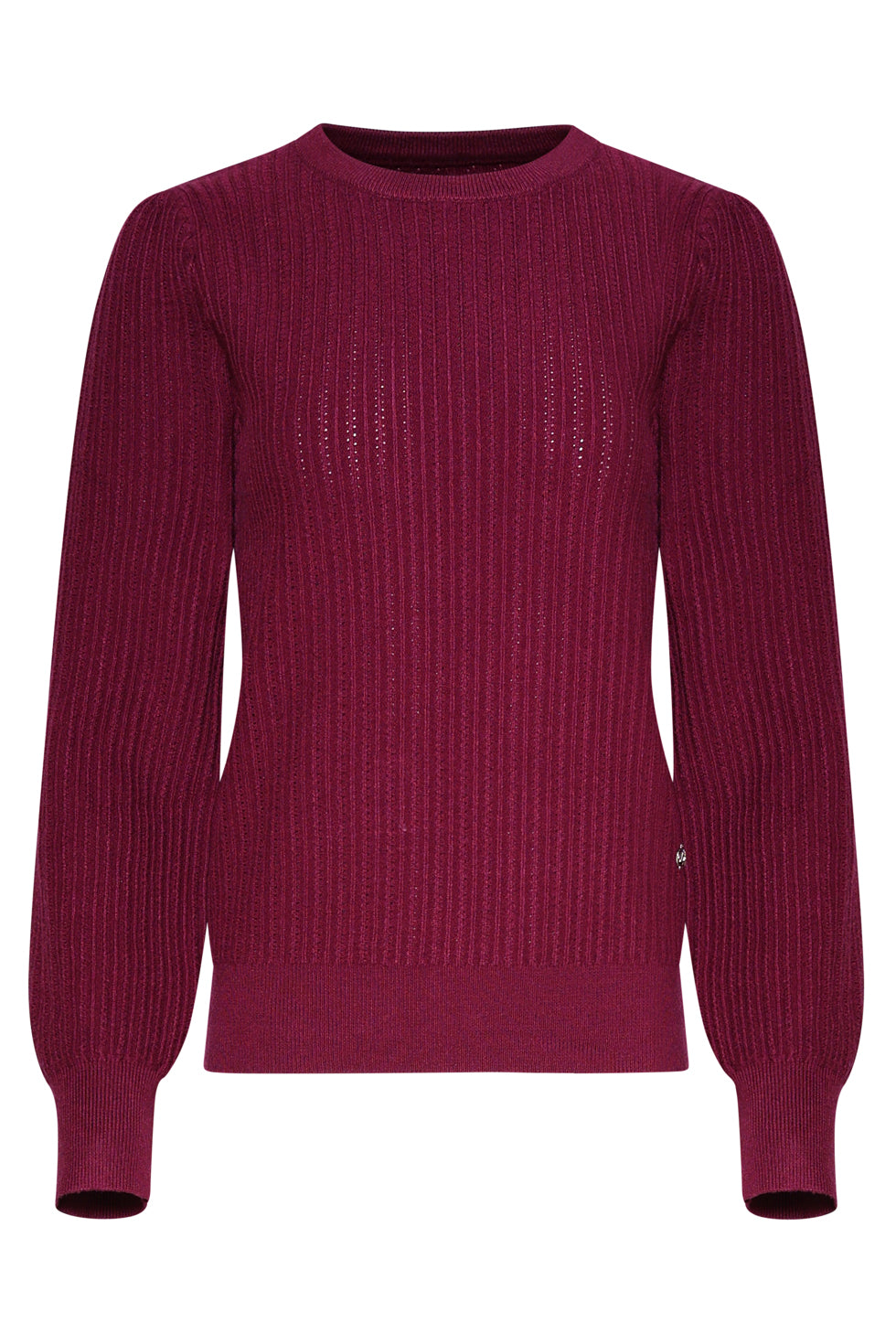 25743 – Gebreide Top Met Structuur | Aubergine