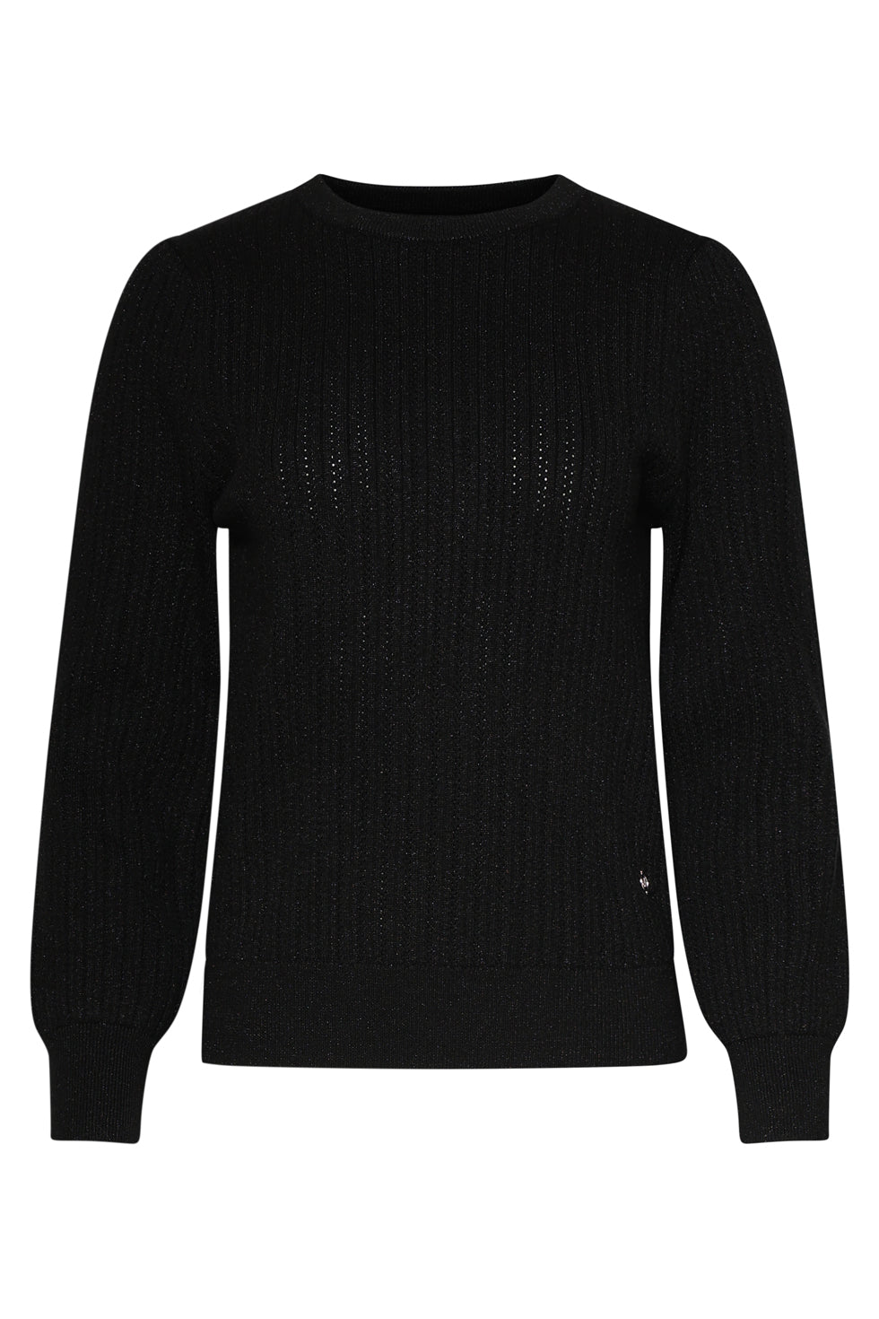 25743 – Gebreide Top Met Structuur | Black - Gold